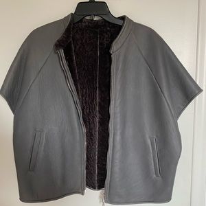 Eleventy Grey Leather jacket/vest